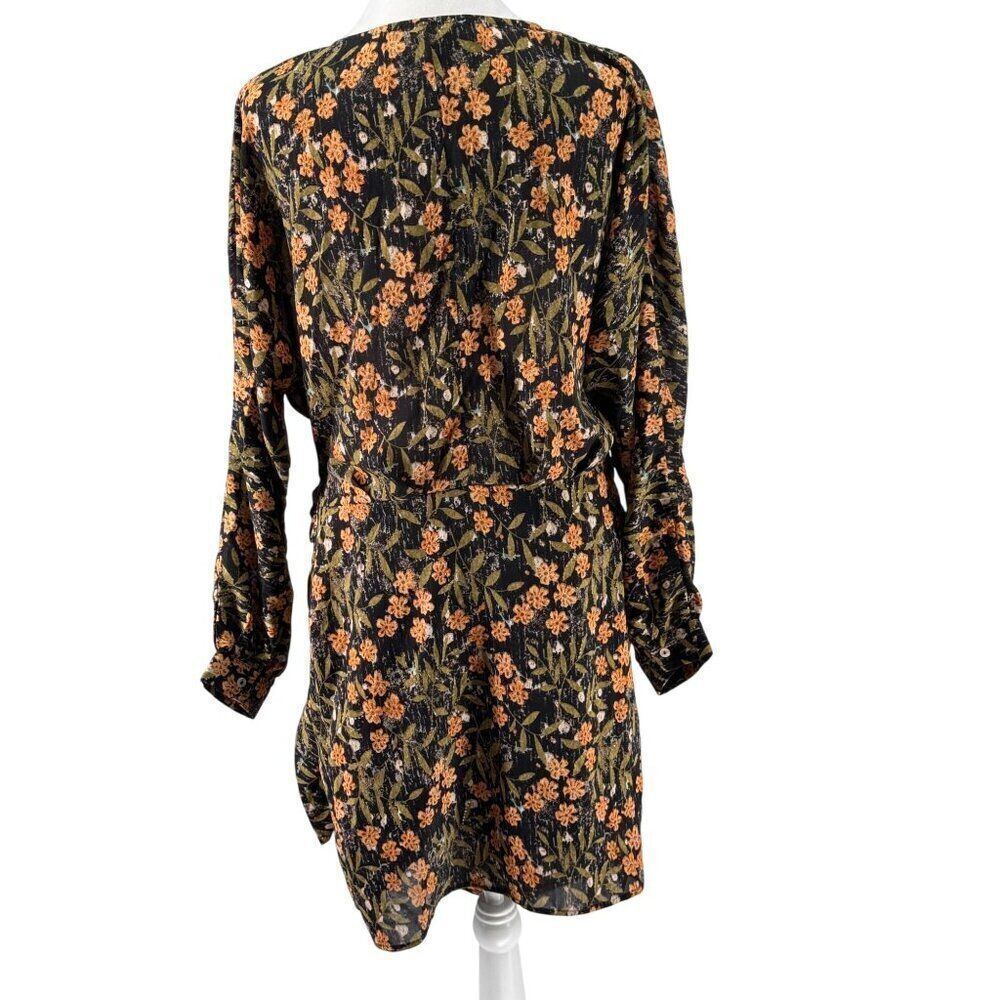 Beautiful Entro Floral Wrap Midi Dress Sz Small EUC Romantic Vibes Vintage Inspo - Picture 6 of 10
